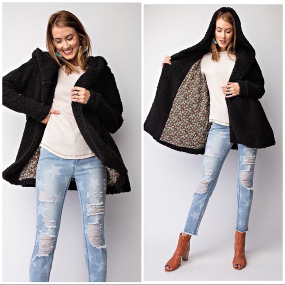 5⭐️RESTOCK MOCHA FAUX FUR oversized- hoodie Jacket - Picture 4 of 8